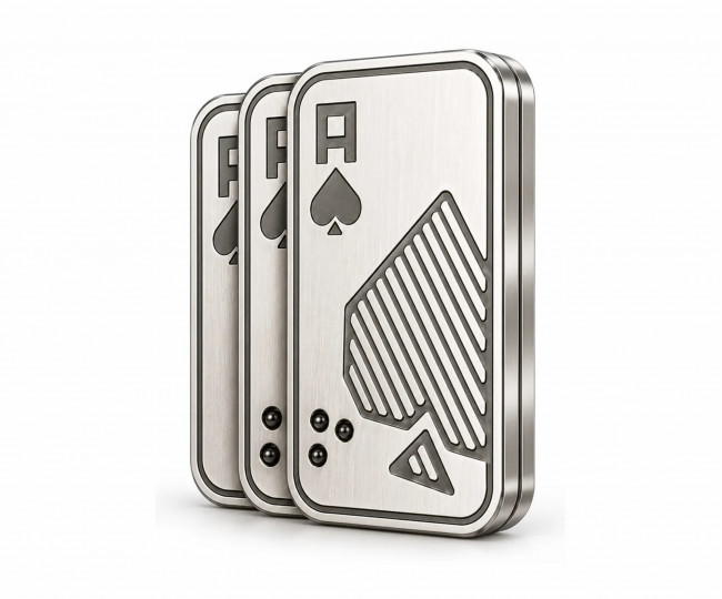 Металлический антистрессовый слайдер Magnetic EDC Poker Ace Fidget Slider Metal 3-Layer Desk Toy